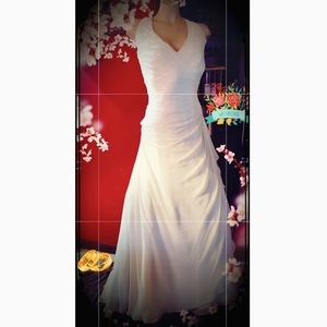 Soft white wedding dress